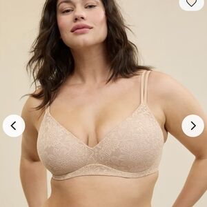 Aerie Floral Lace Tan Bra